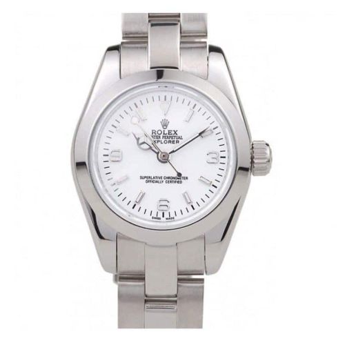 Rolex Explorer Polished Stainless Steel White Dial 98088 Women 26MM