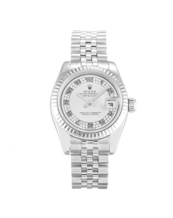 Rolex Datejust Silver Diamond Dial 179174 Ladies 26MM